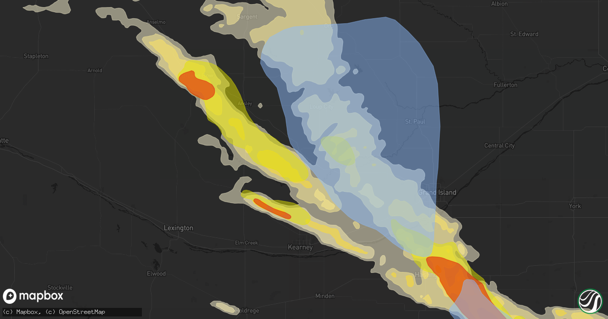 Hail map in Hazard, NE on June 20, 2026
