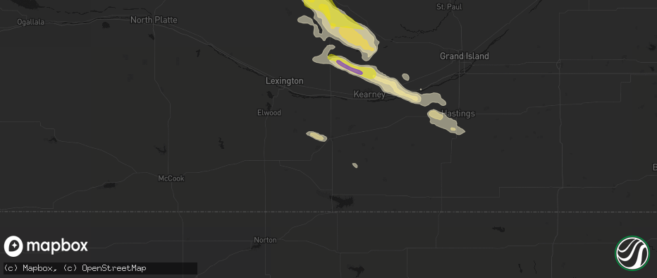 Hail map in Holdrege, NE on June 20, 2026