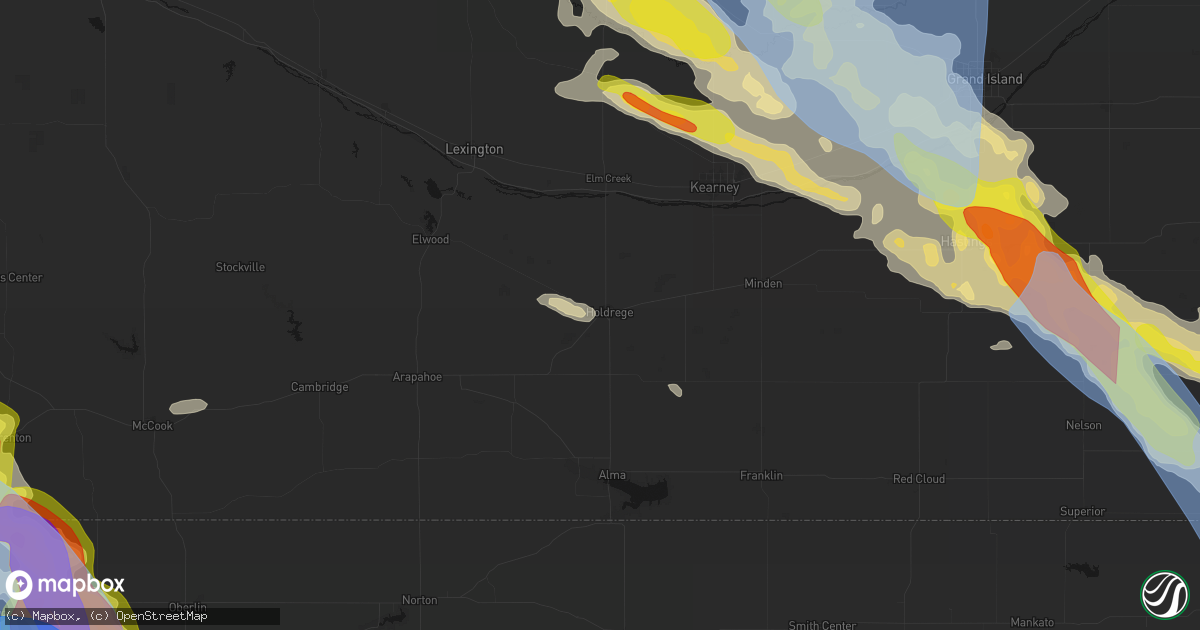 Hail map in Holdrege, NE on June 20, 2026