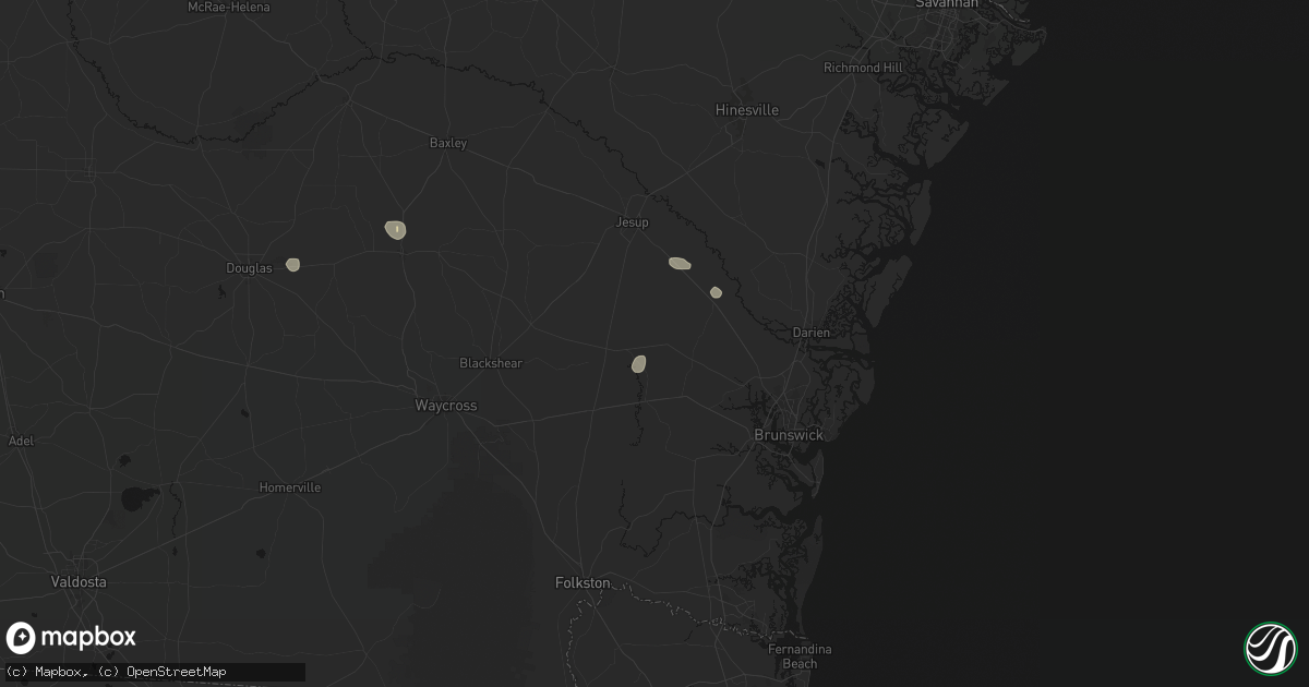 Hail map in Hortense, GA on June 20, 2026