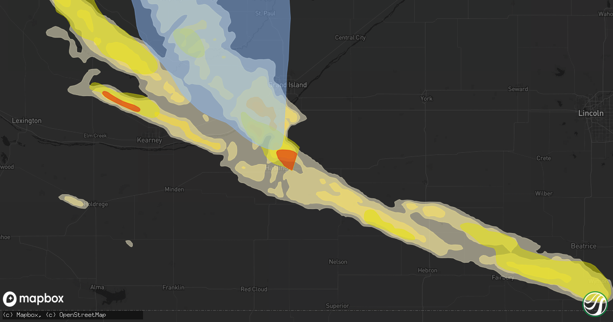 Hail map in Inland, NE on June 20, 2026