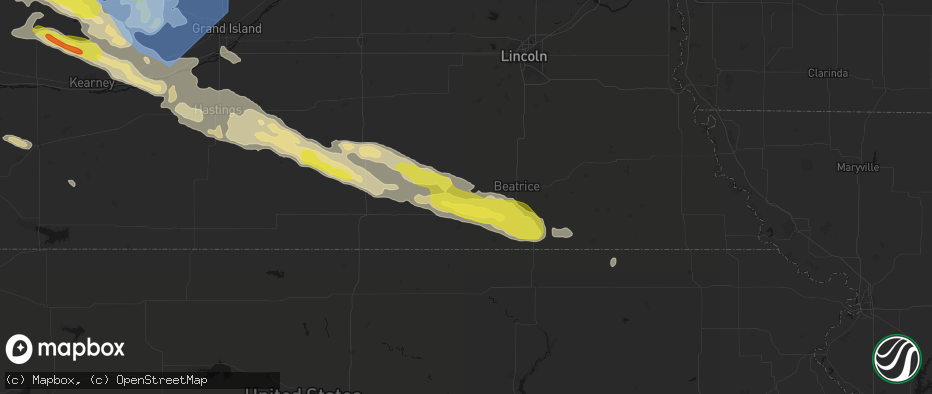 Hail map in Jansen, NE on June 20, 2026