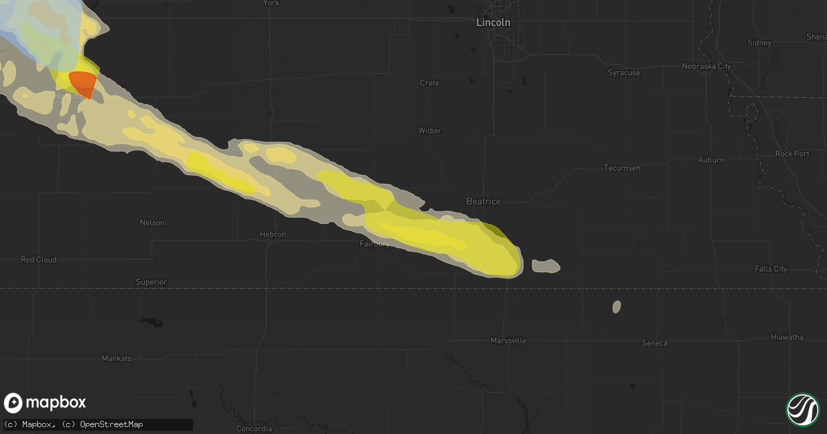 Hail map in Jansen, NE on June 20, 2026