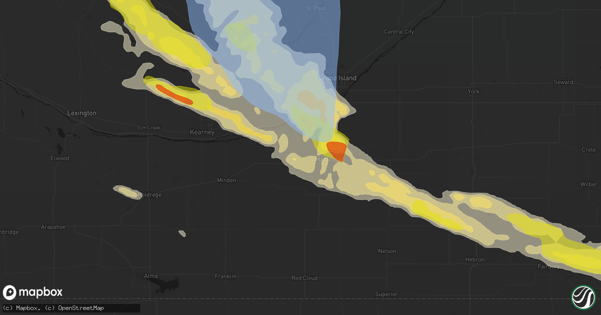 Hail map in Juniata, NE on June 20, 2026