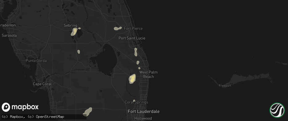 Hail map in Jupiter, FL on June 20, 2026