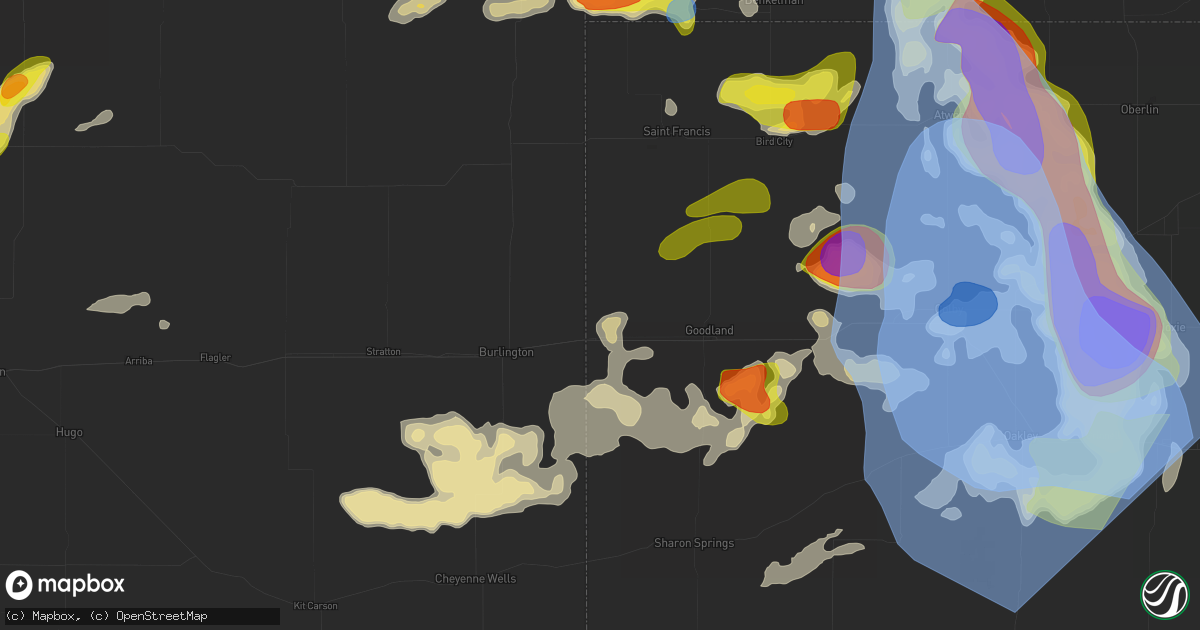 Hail map in Kanorado, KS on June 20, 2026