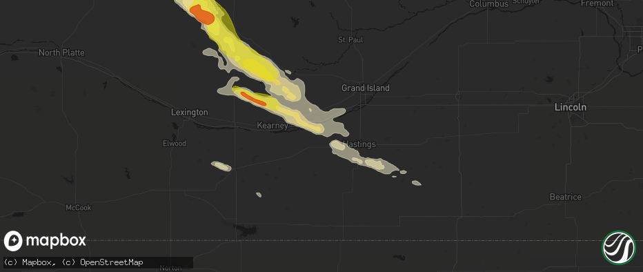 Hail map in Kenesaw, NE on June 20, 2026