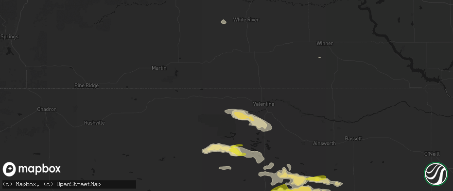 Hail map in Kilgore, NE on June 20, 2026