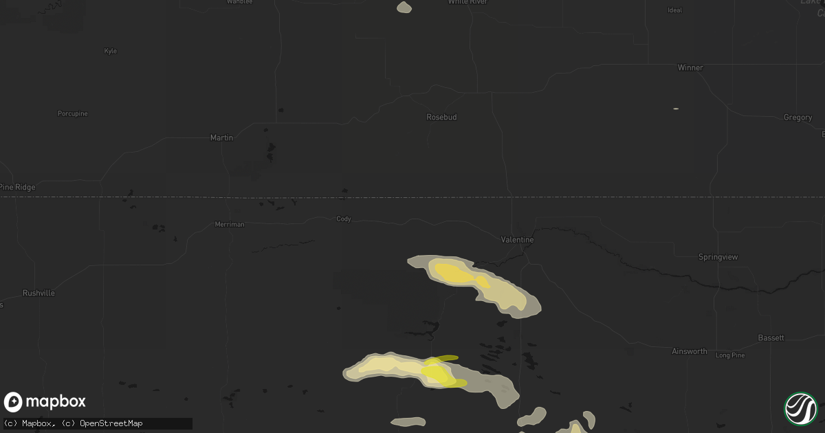 Hail map in Kilgore, NE on June 20, 2026