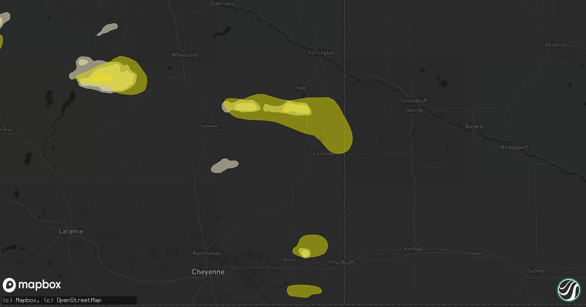 Hail map in Lagrange, WY on June 20, 2026