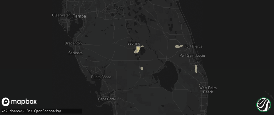 Hail map in Lake Placid, FL on June 20, 2026