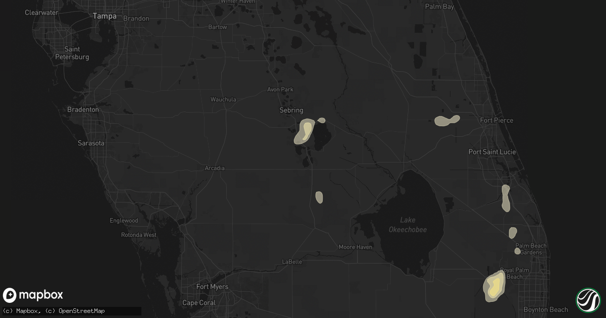 Hail map in Lake Placid, FL on June 20, 2026