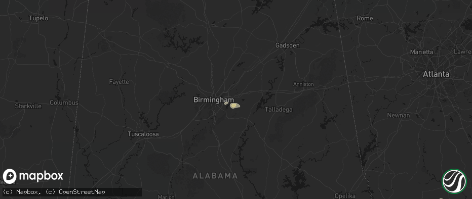 Hail map in Leeds, AL on June 20, 2026