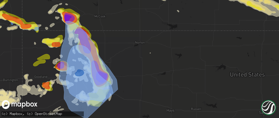 Hail map in Lenora, KS on June 20, 2026