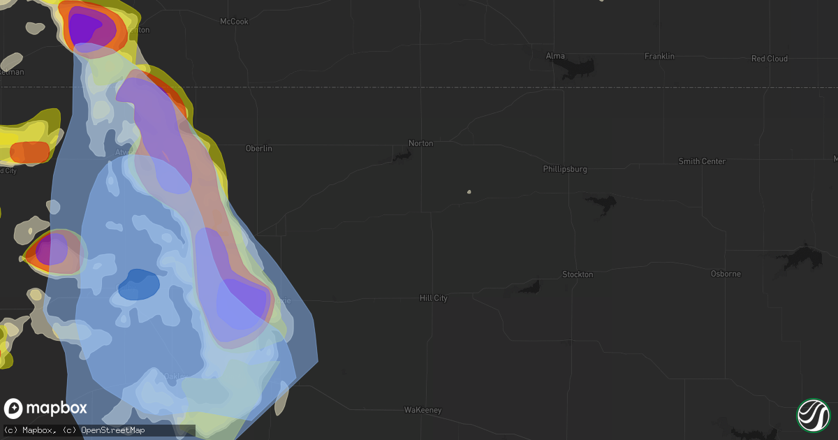 Hail map in Lenora, KS on June 20, 2026