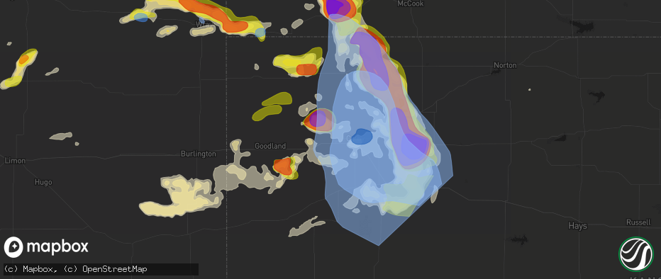 Hail map in Levant, KS on June 20, 2026