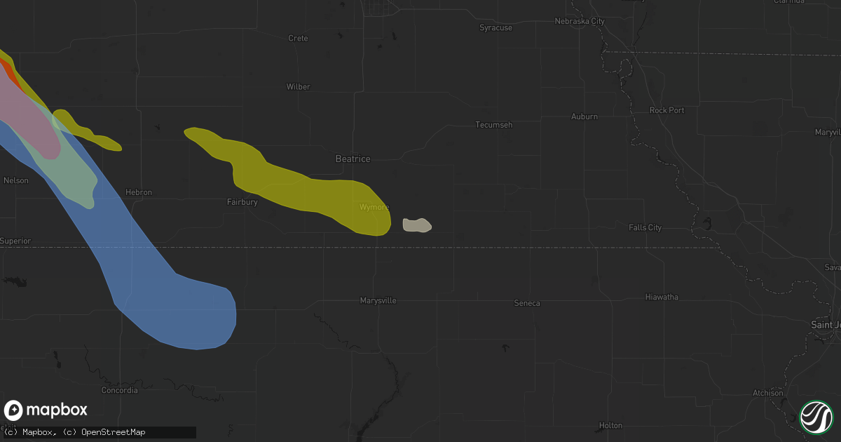 Hail map in Liberty, NE on June 20, 2026
