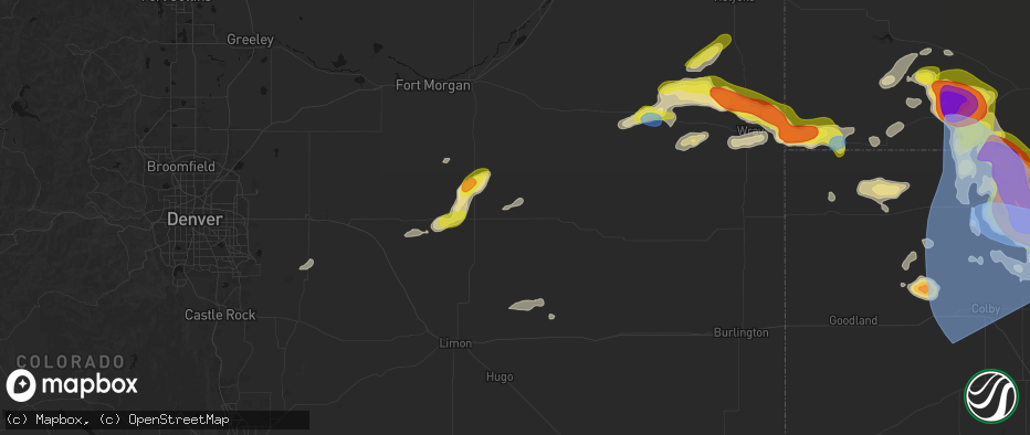 Hail map in Lindon, CO on June 20, 2026