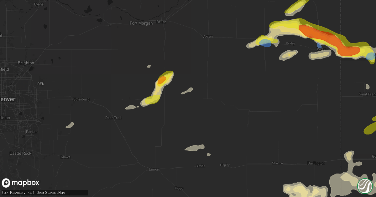 Hail map in Lindon, CO on June 20, 2026