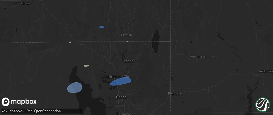 Hail map in Logan, UT on June 20, 2026