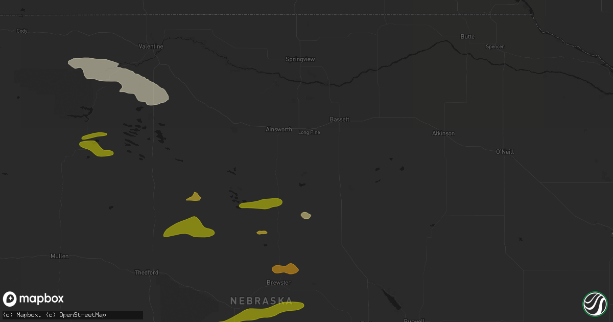 Hail map in Long Pine, NE on June 20, 2026