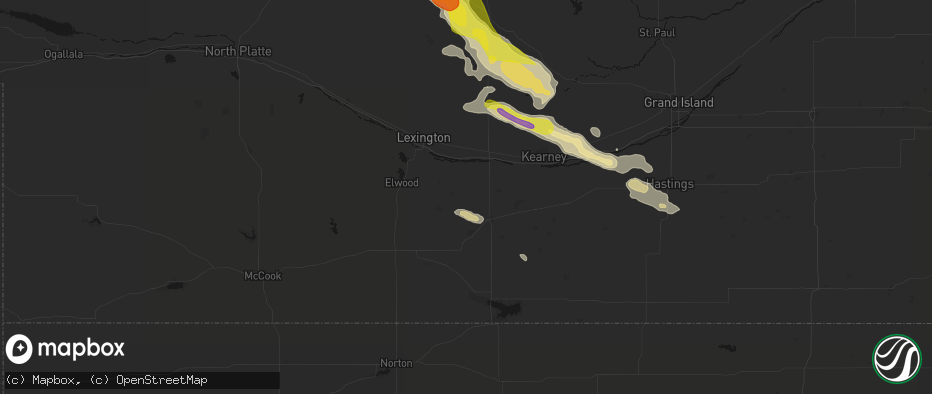 Hail map in Loomis, NE on June 20, 2026