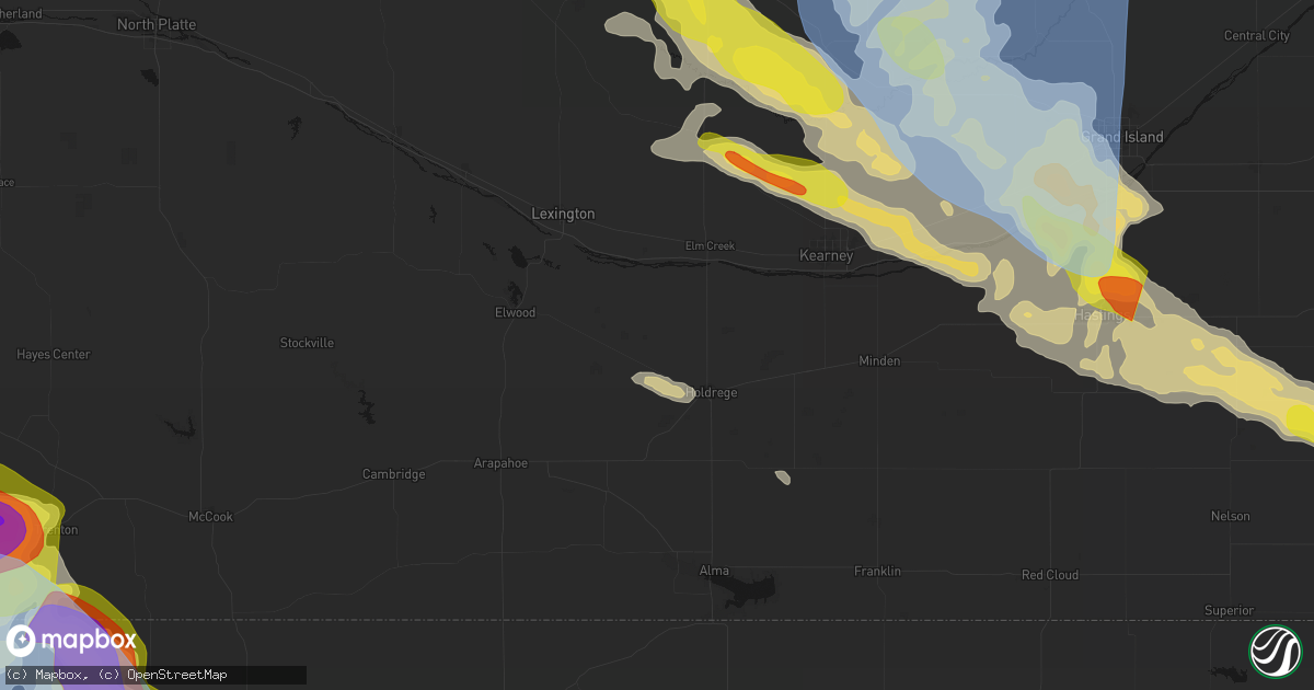 Hail map in Loomis, NE on June 20, 2026