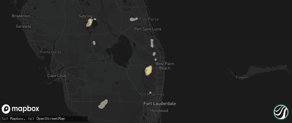 Hail map in Loxahatchee, FL on June 20, 2026