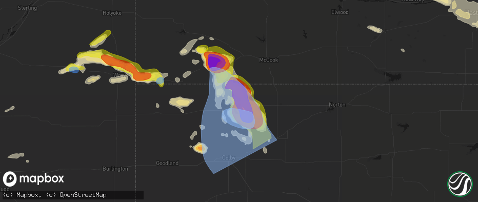 Hail map in Ludell, KS on June 20, 2026