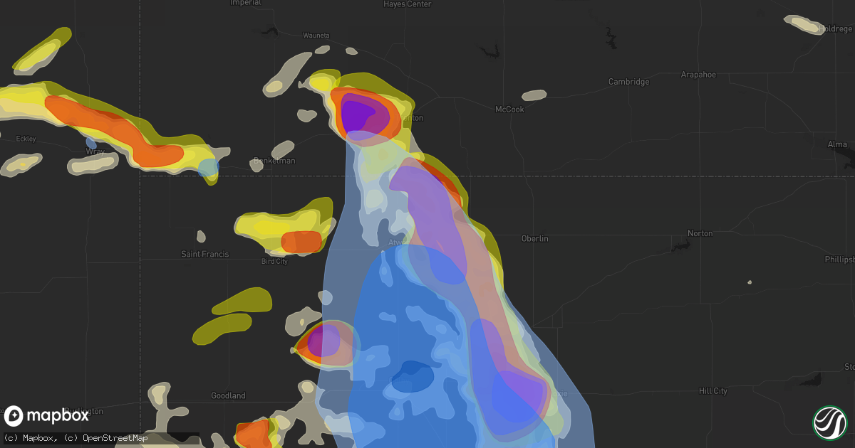 Hail map in Ludell, KS on June 20, 2026