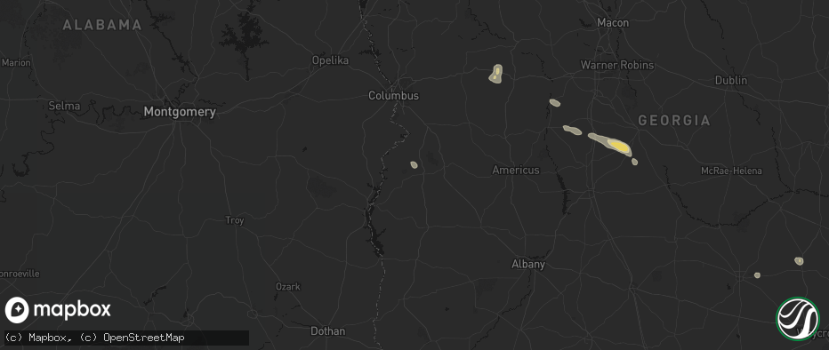 Hail map in Lumpkin, GA on June 20, 2026