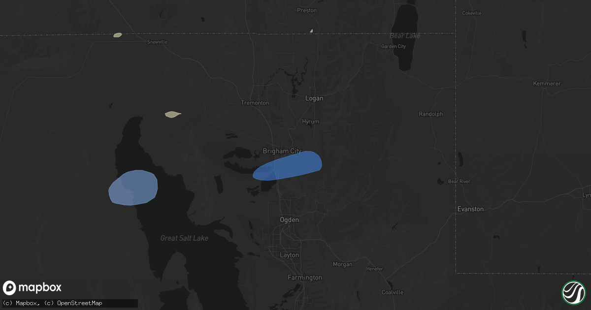 Hail map in Mantua, UT on June 20, 2026