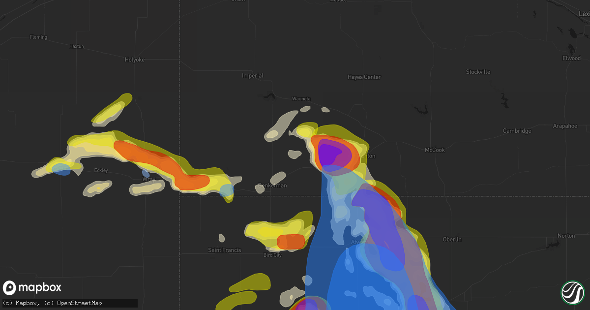 Hail map in Max, NE on June 20, 2026