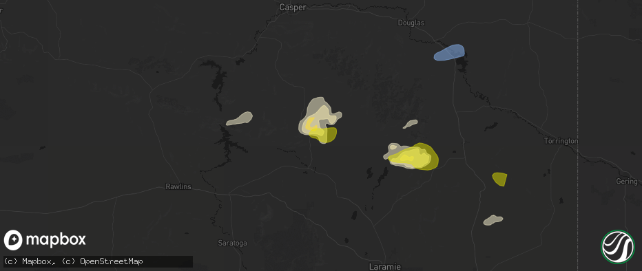 Hail map in Medicine Bow, WY on June 20, 2026