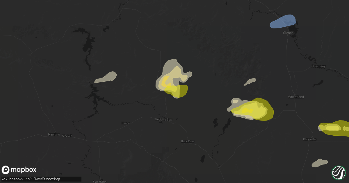 Hail map in Medicine Bow, WY on June 20, 2026