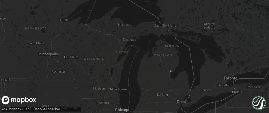 Hail map in Michigan on June 20, 2026