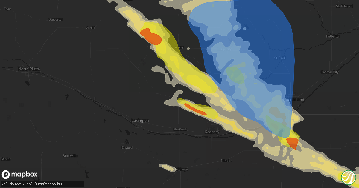 Hail map in Miller, NE on June 20, 2026