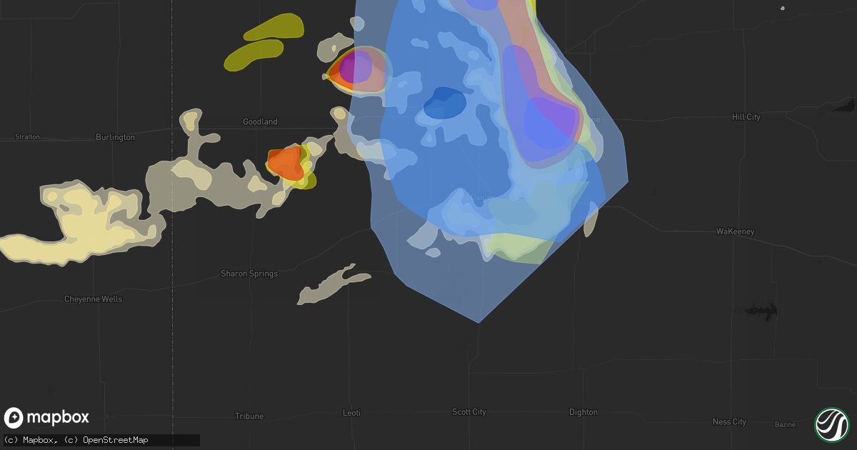 Hail map in Monument, KS on June 20, 2026