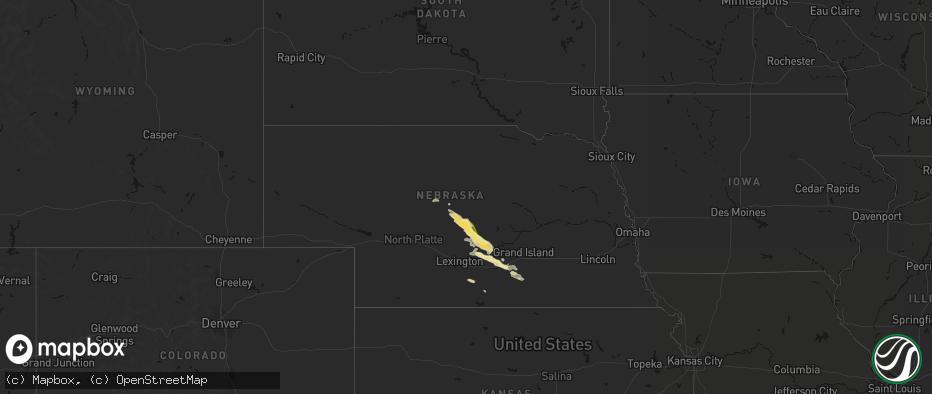 Hail map in Nebraska on June 20, 2026