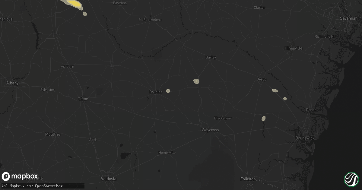 Hail map in Nicholls, GA on June 20, 2026