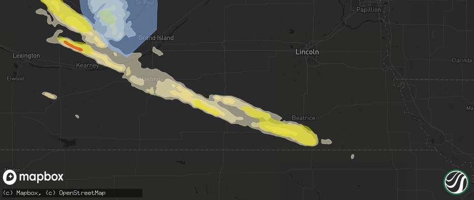 Hail map in Ohiowa, NE on June 20, 2026
