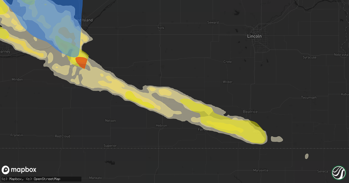 Hail map in Ohiowa, NE on June 20, 2026