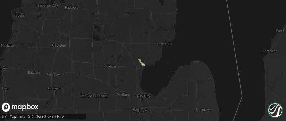 Hail map in Omer, MI on June 20, 2026