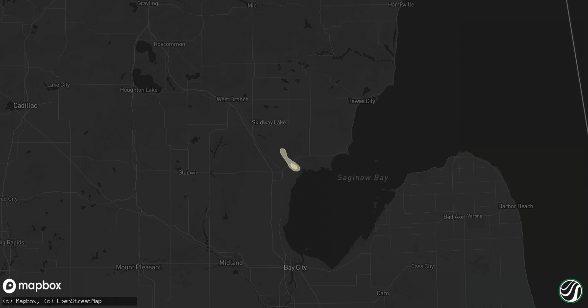 Hail map in Omer, MI on June 20, 2026