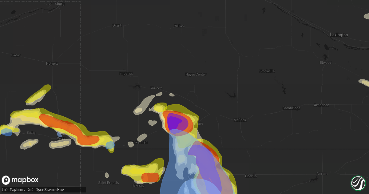 Hail map in Palisade, NE on June 20, 2026