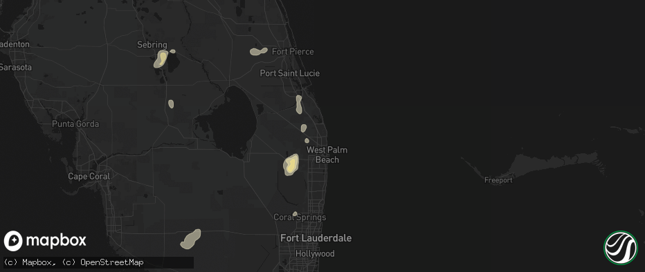 Hail map in Palm Beach Gardens, FL on June 20, 2026