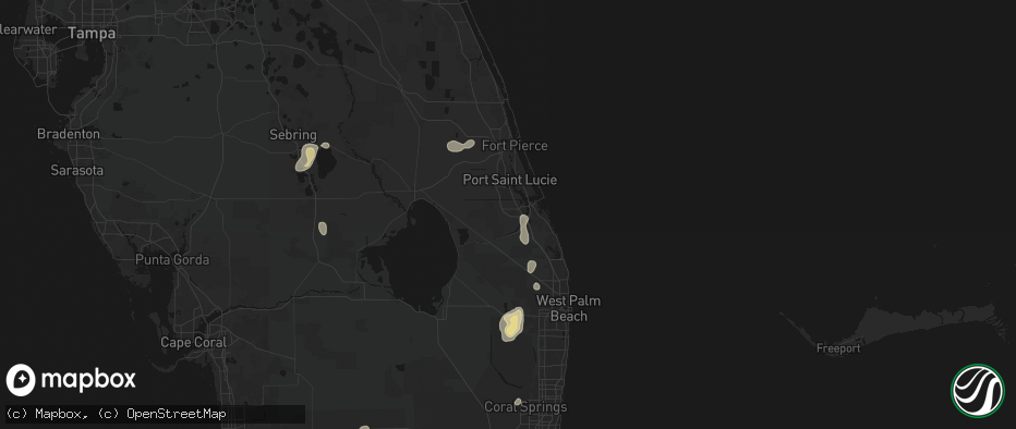 Hail map in Palm City, FL on June 20, 2026