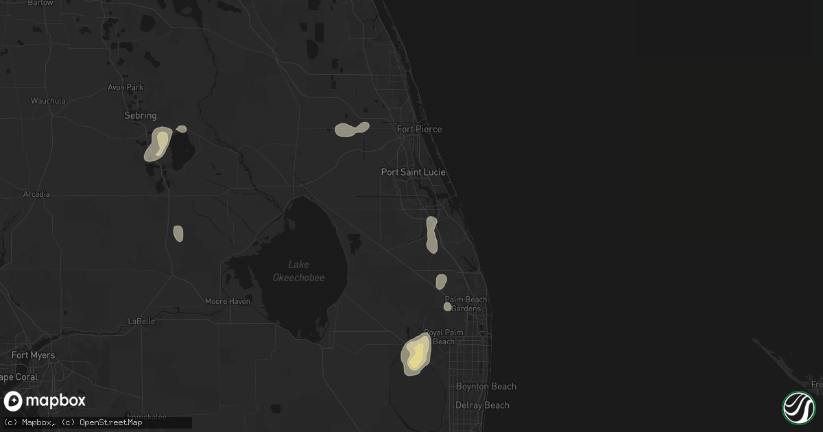 Hail map in Palm City, FL on June 20, 2026