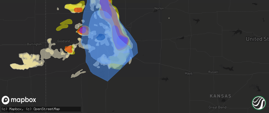 Hail map in Park, KS on June 20, 2026