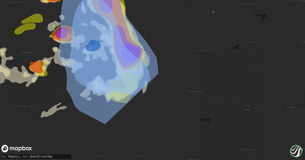 Hail map in Park, KS on June 20, 2026